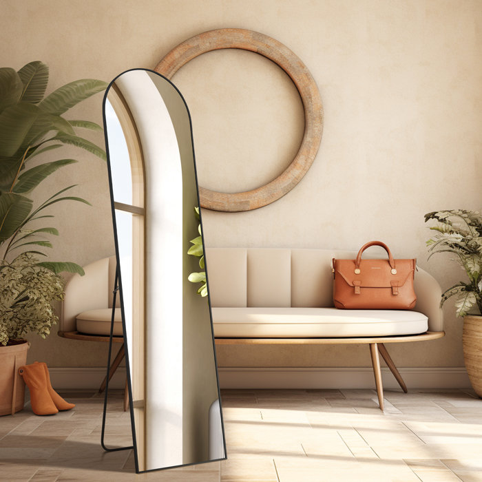 Ebern Designs Nayelis Arch Metal Floor Mirror & Reviews | Wayfair
